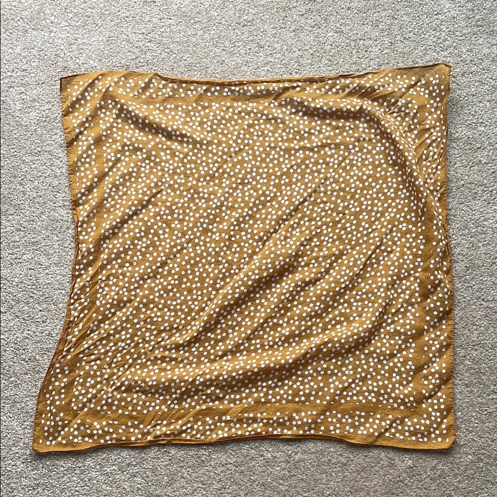 Madewell: Cotton Bandana with polka dots in mustard yellow